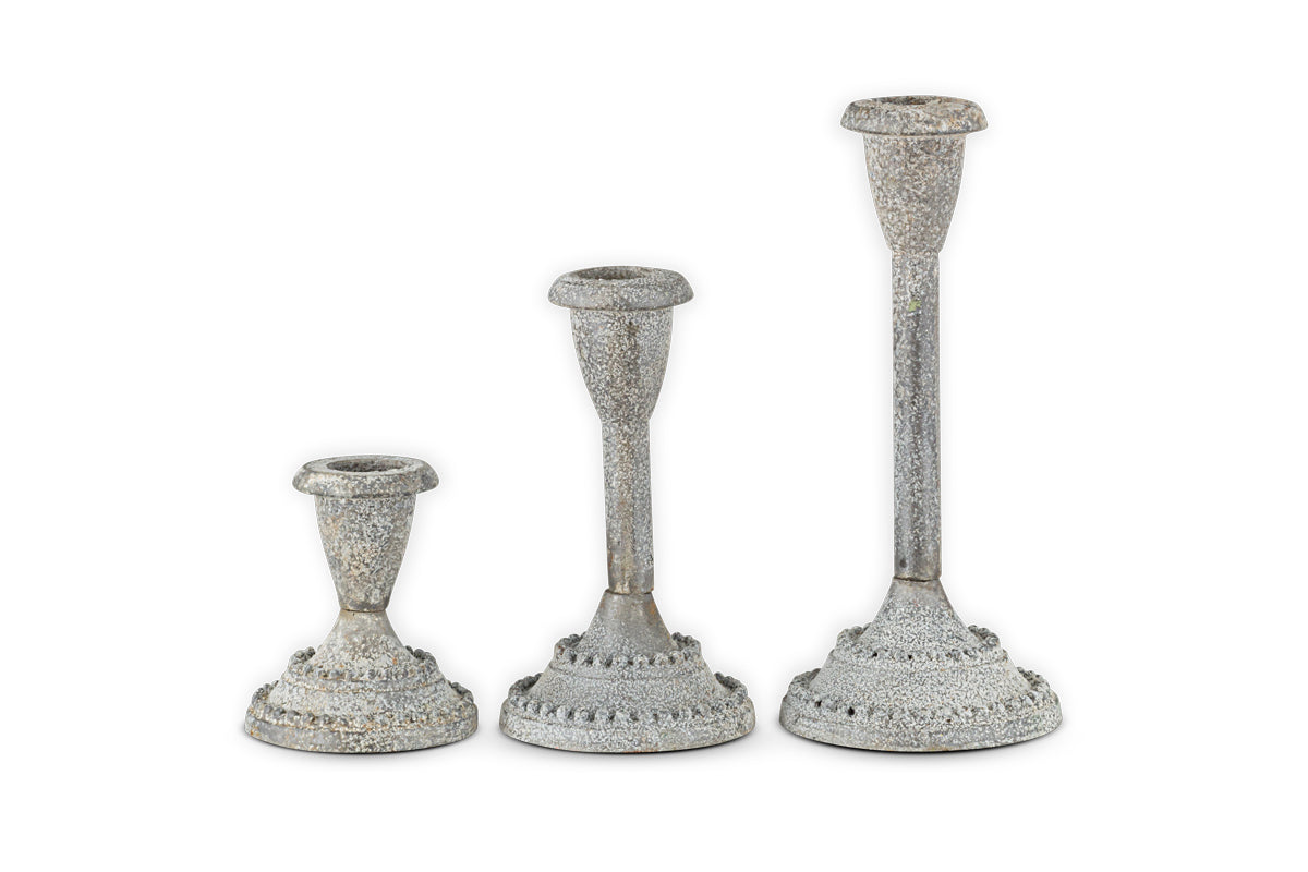 Bougeoirs Moremi - Zinc vieilli - (Lot de 3)