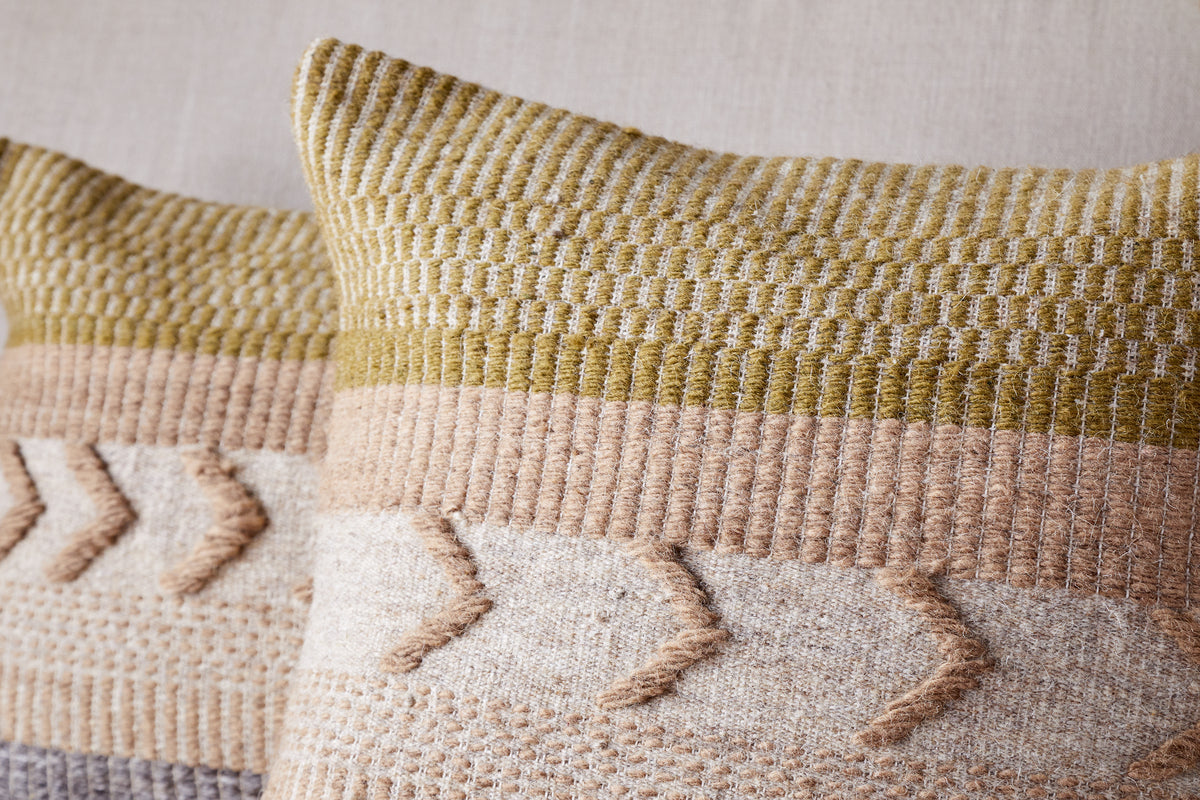 Housse de coussin en laine Tuleeka - Ocre