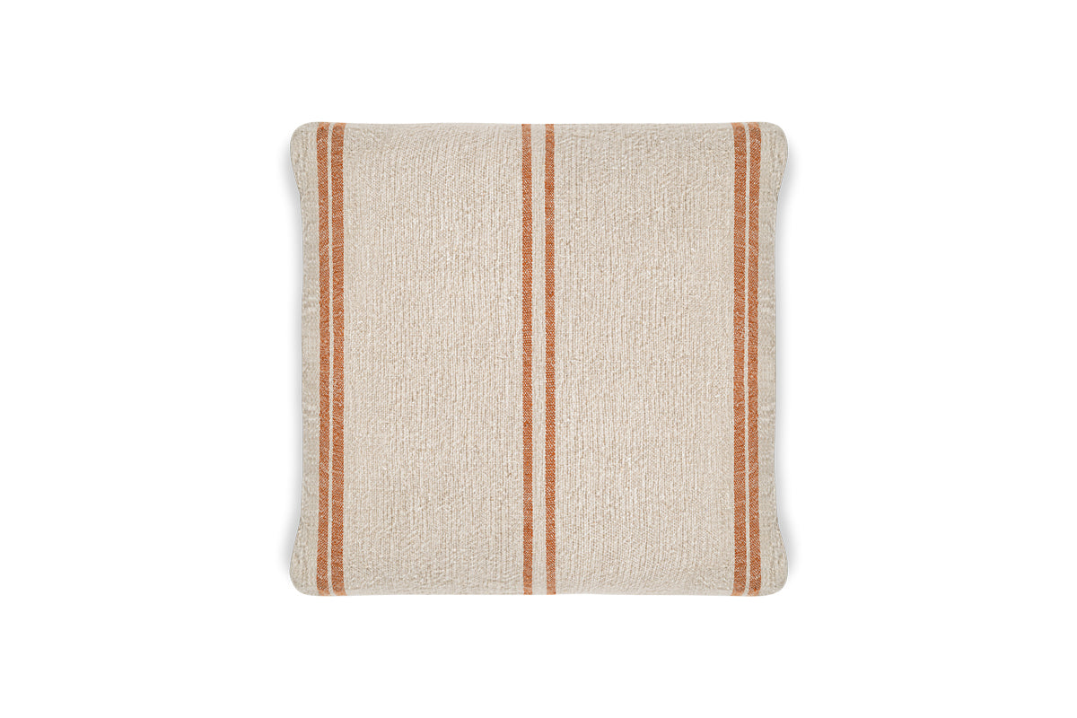 Housse de coussin Tajana en lin à rayures - Rouille