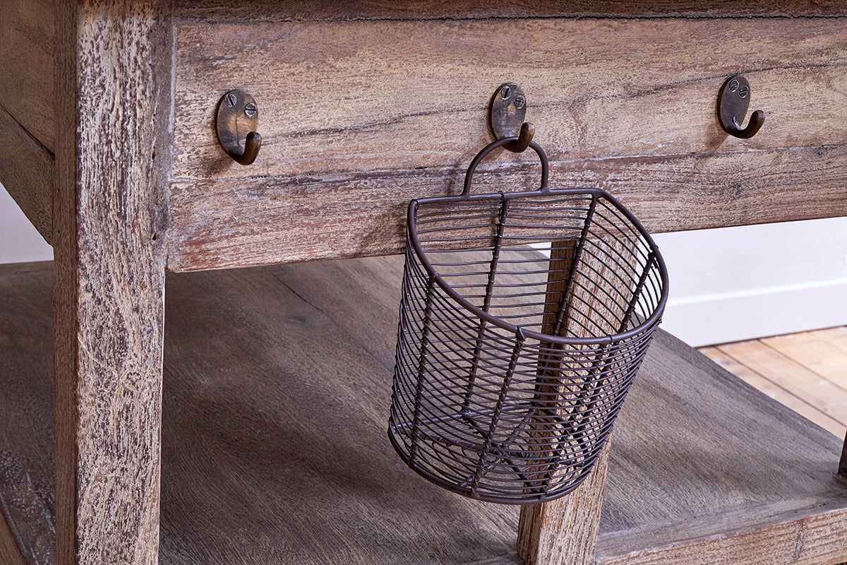 Bloc de boucher en bois récupéré Tivu - Naturel