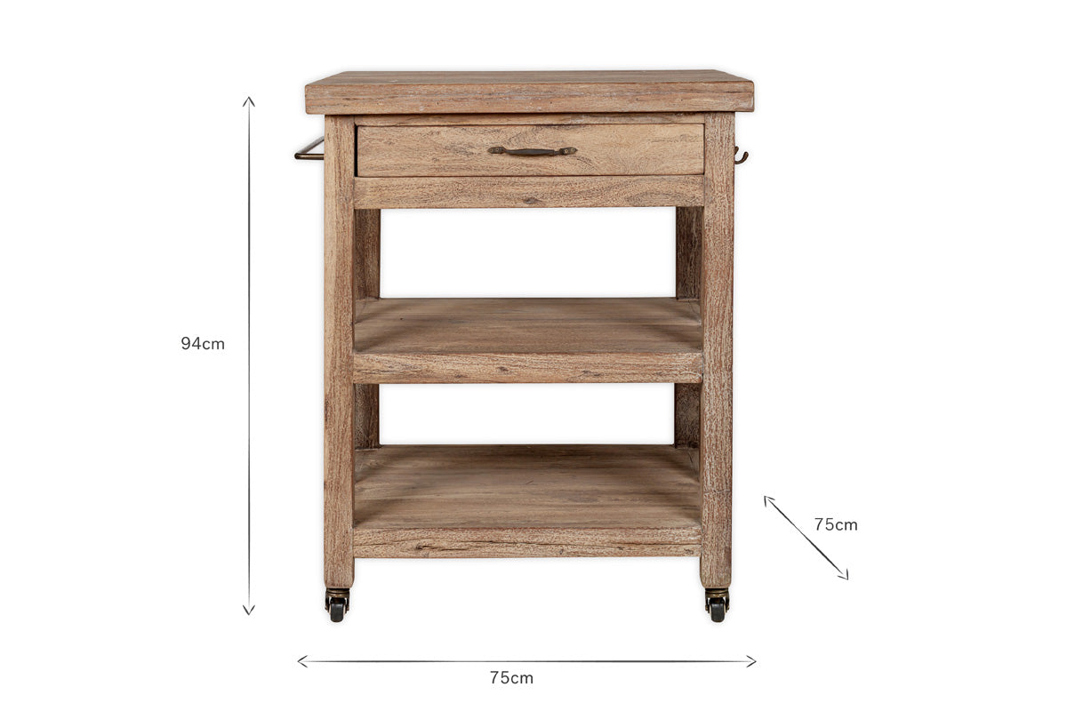Bloc de boucher en bois récupéré Tivu - Naturel