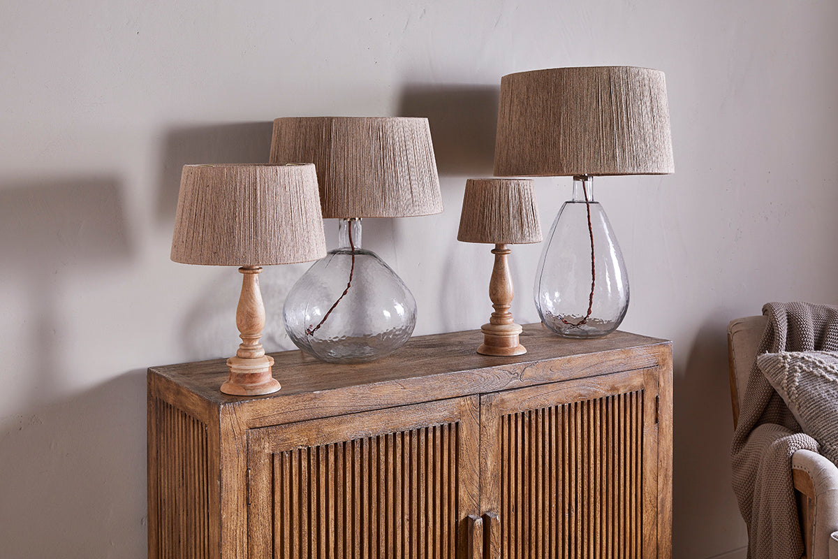 Abat-jour en jute tissé Tiwa - Naturel