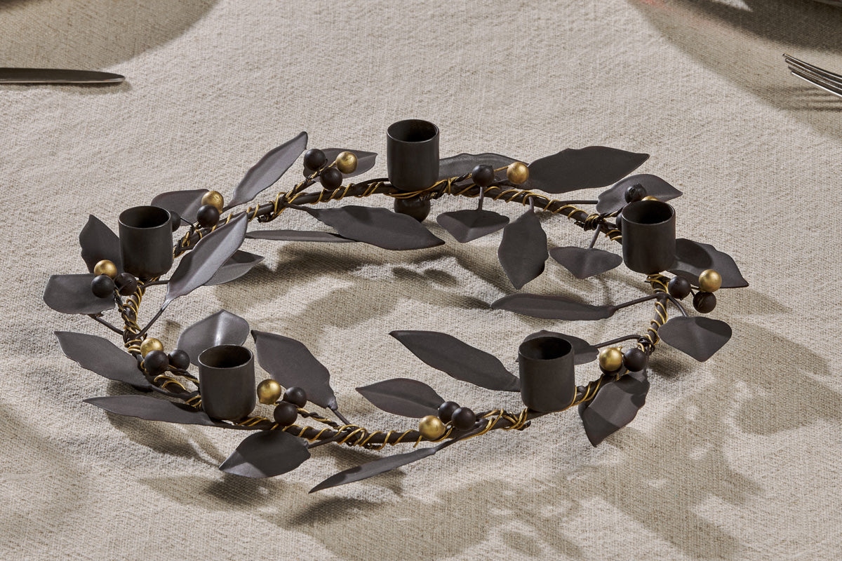 Bougeoir Tula Garland - Laiton et rouille