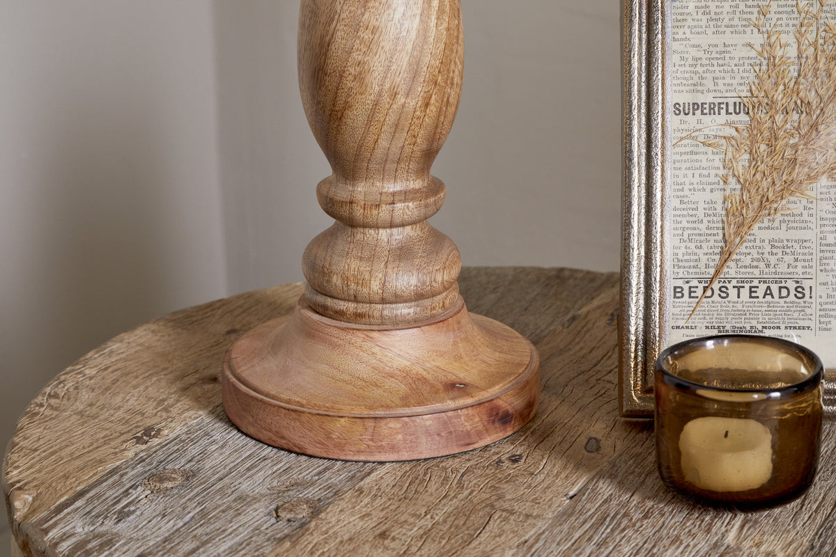 Lampe de table classique en bois Usha - Naturel