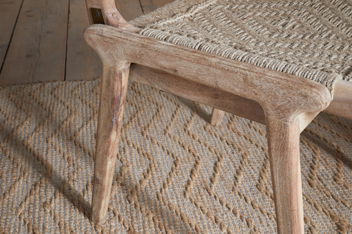 Chaise de salle à manger sans accoudoirs tissée Vinay - Naturel