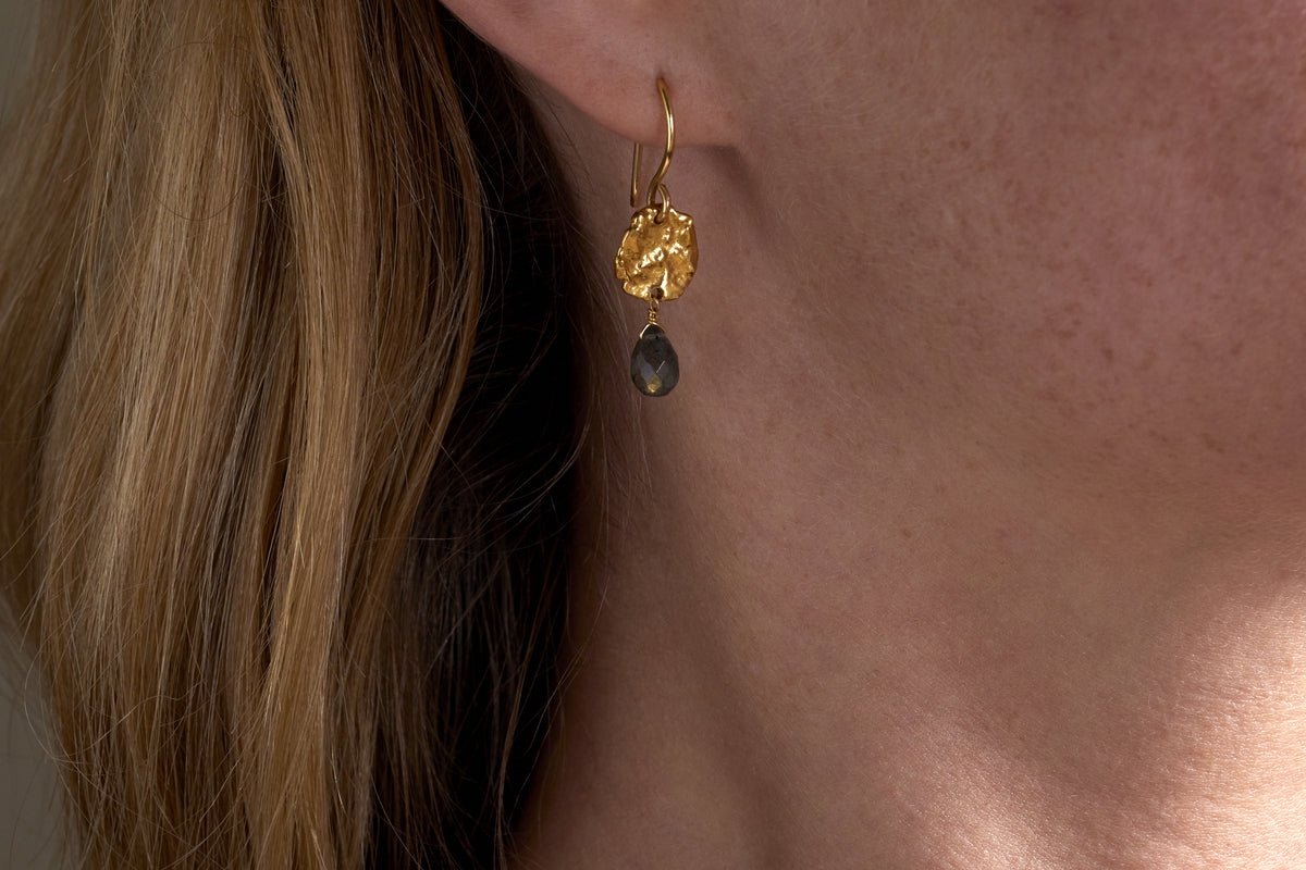 Boucles d'oreilles Veera en labradorite - Or