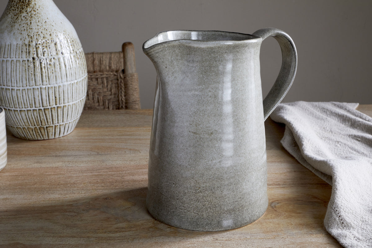 Pichet en faïence Valinha - Gris - Grand