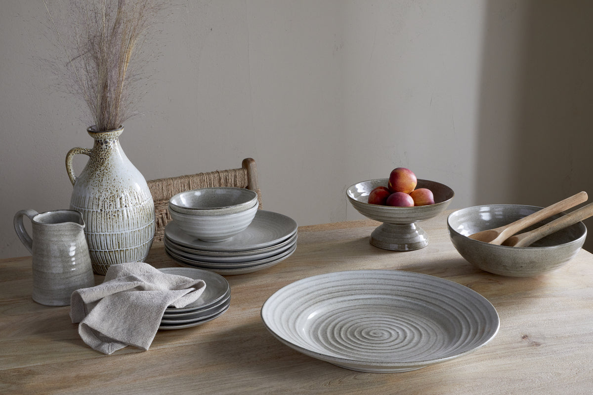 Assiette plate en faïence Valinha - Gris