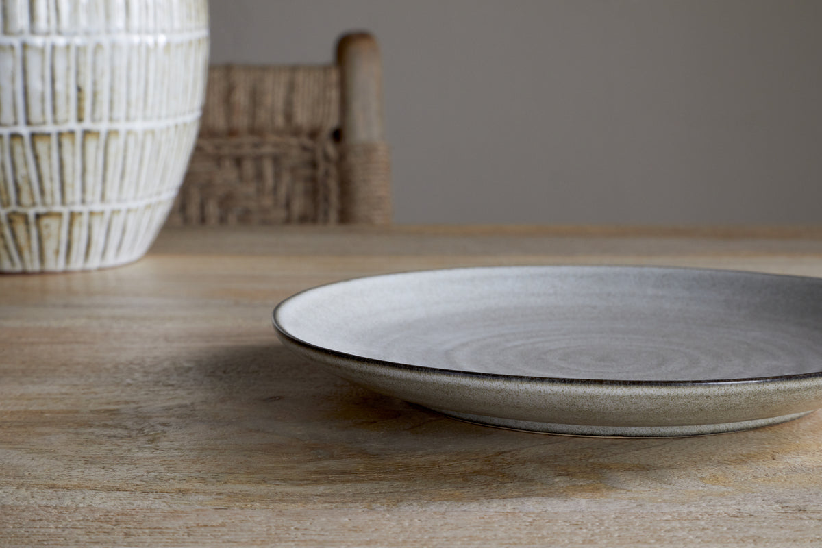 Assiette plate en faïence Valinha - Gris