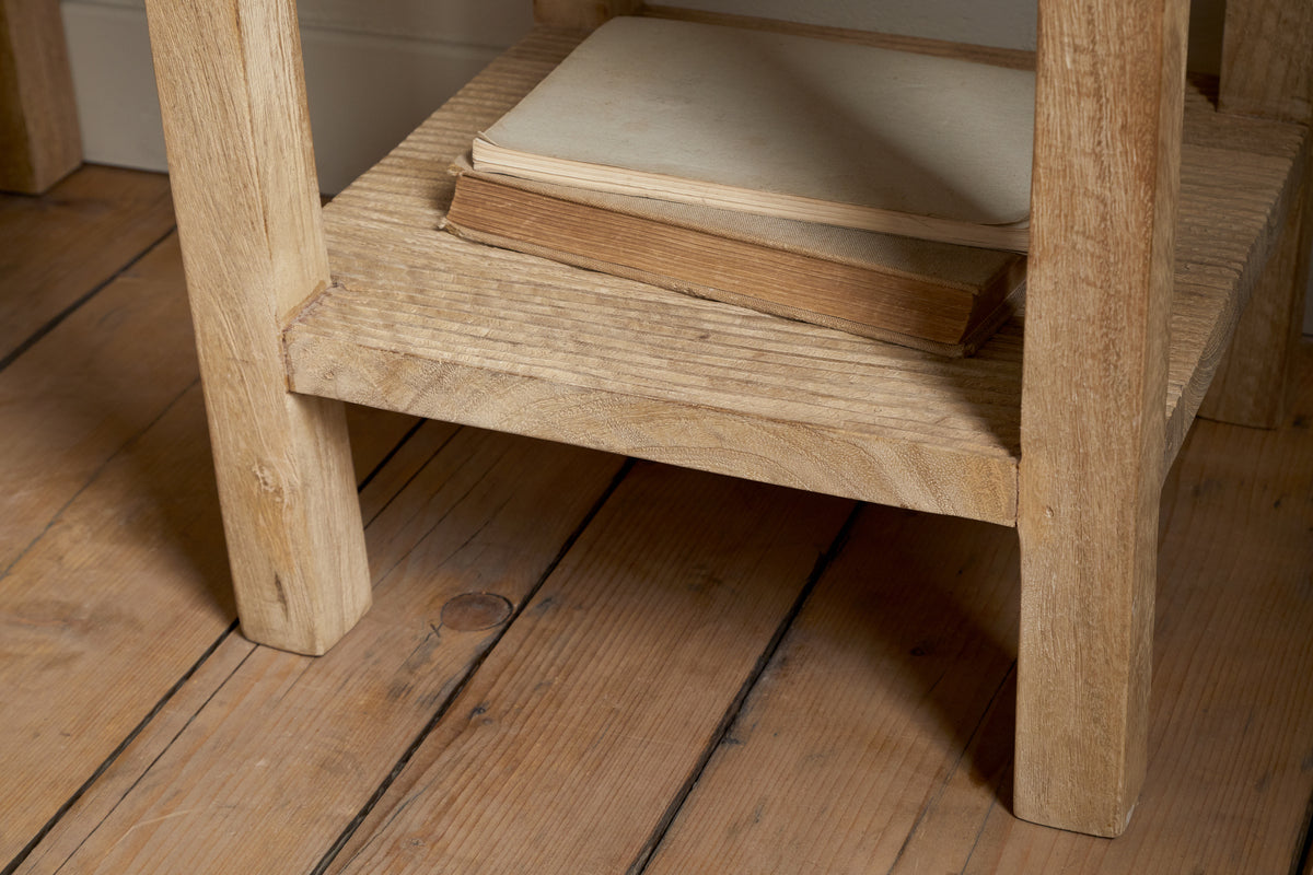 Table de chevet rainurée Vivan - Naturel