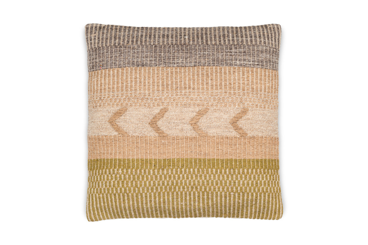 Housse de coussin en laine Tuleeka - Ocre