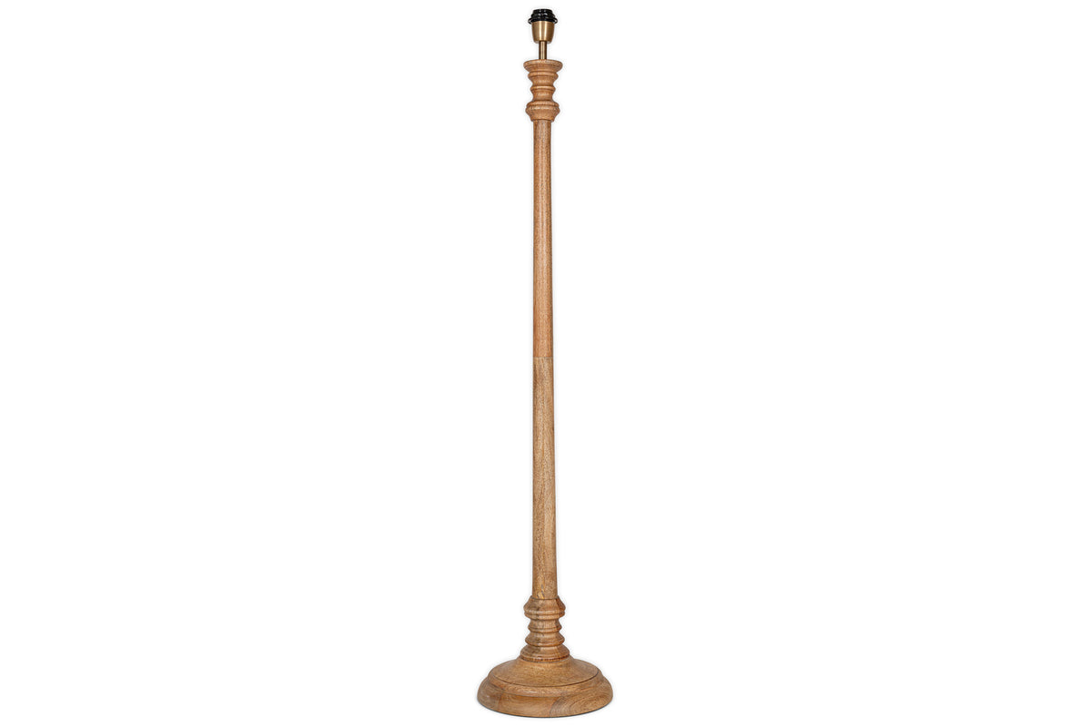 Lampadaire classique en bois Usha - Naturel