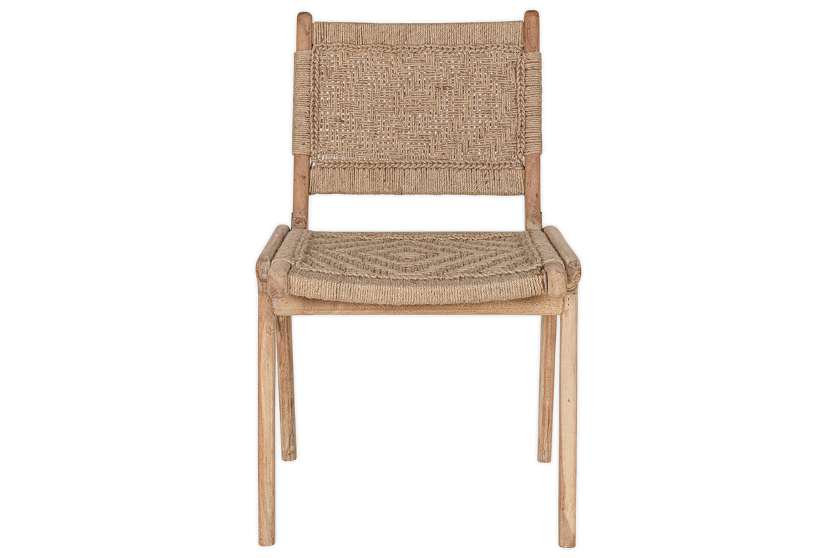 Chaise de salle à manger sans accoudoirs tissée Vinay - Naturel