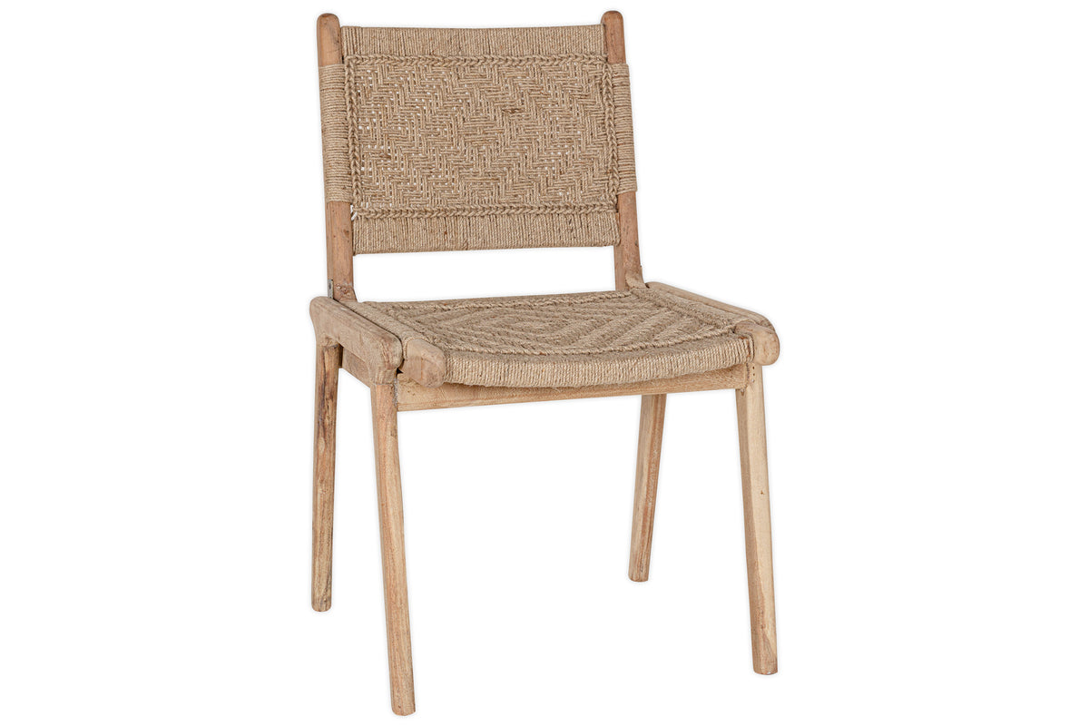 Chaise de salle à manger sans accoudoirs tissée Vinay - Naturel