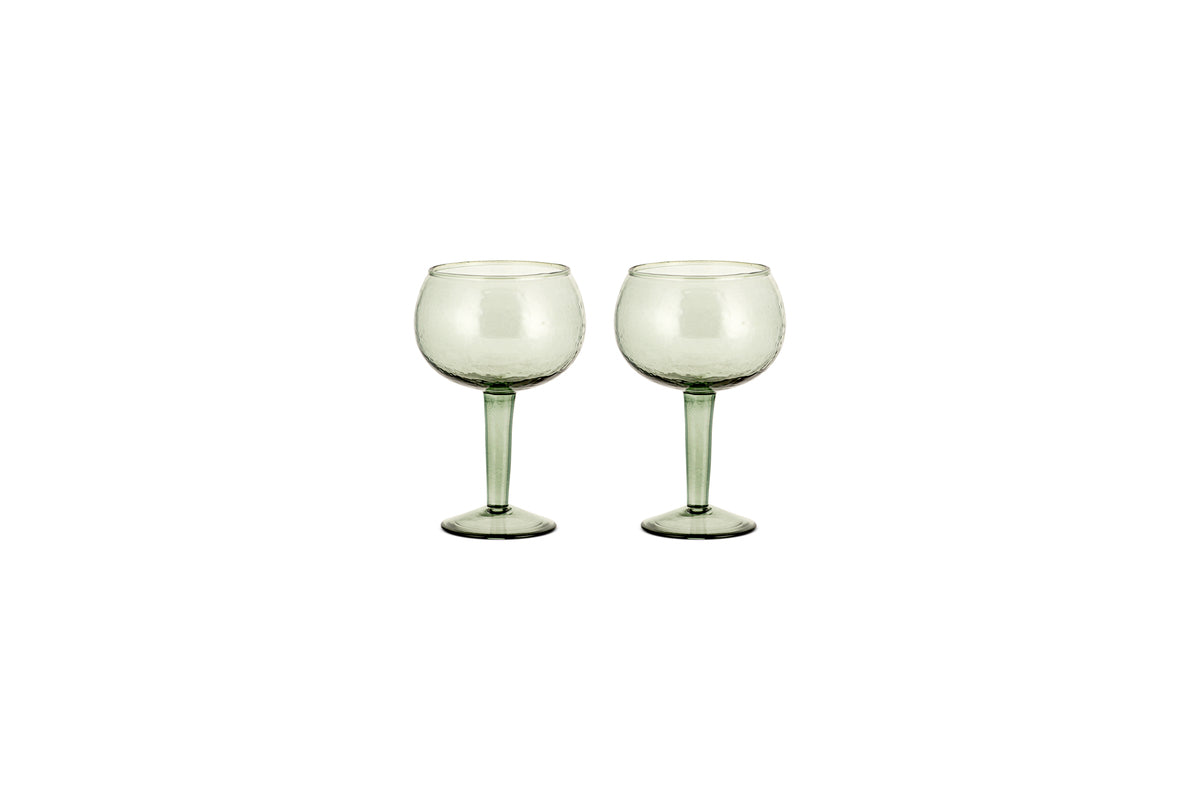 Verre à gin martelé Yala – Vert sauge (lot de 2)