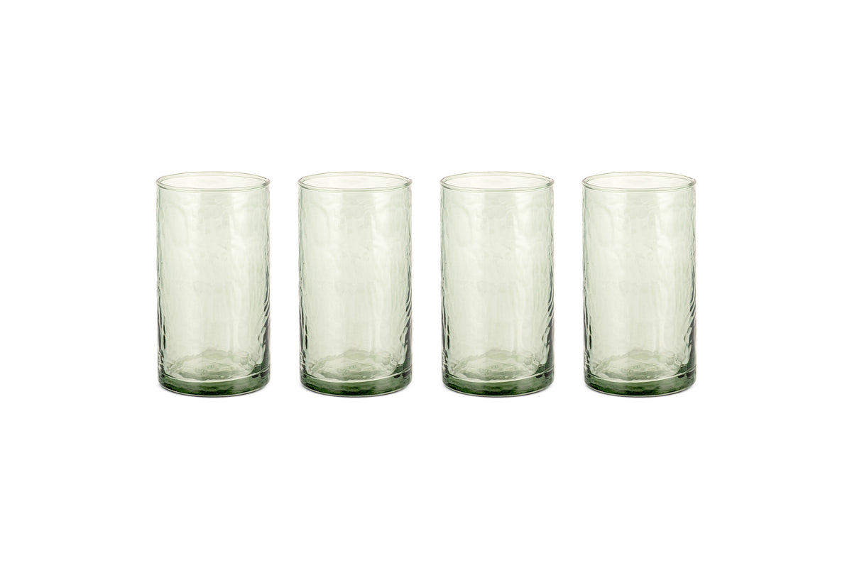 Verres à whisky Yala Hammered Highball - Vert sauge (lot de 4)