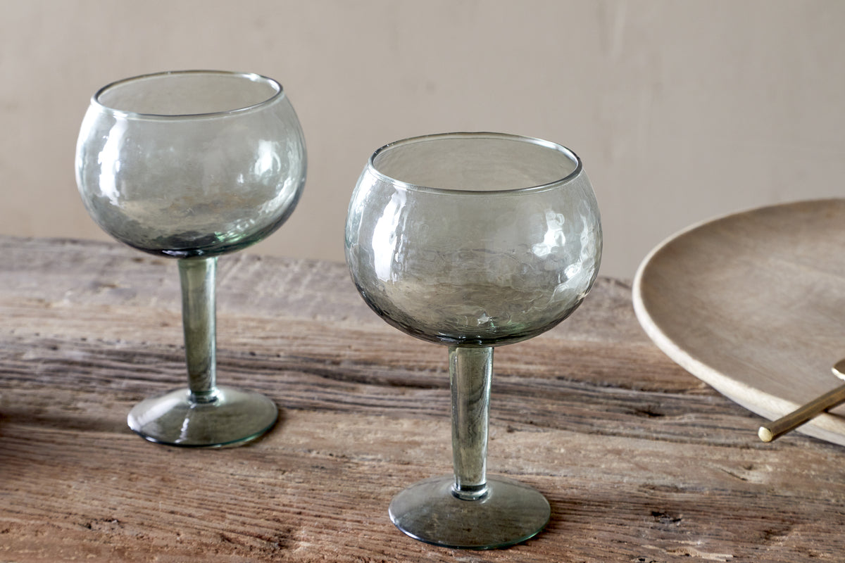 Verre à gin martelé Yala – Vert sauge (lot de 2)