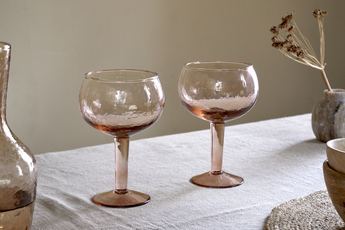 Verre à gin martelé Yala - Terre cuite poussiéreuse (lot de 2)