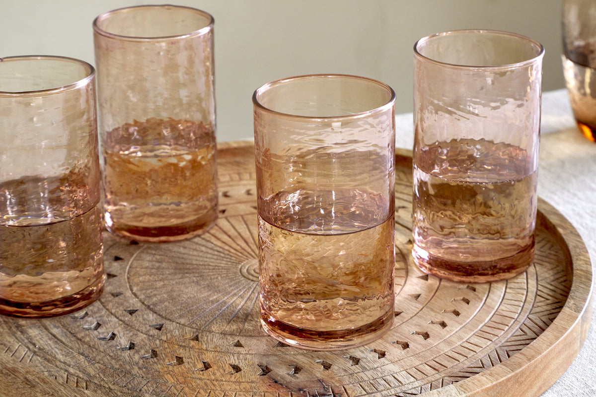 Verres à whisky Yala martelés - Terre cuite poussiéreuse (lot de 4)