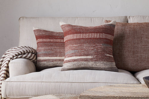 Housse de coussin en laine Aakash - Rouille