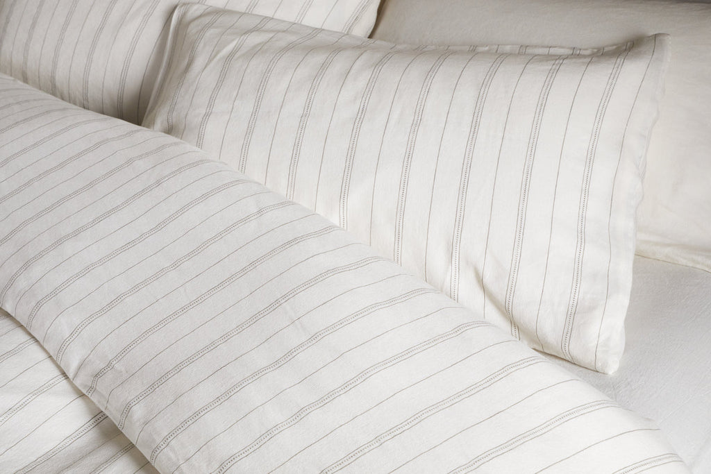Housse de couette Anta en chanvre et coton – Vert sauge