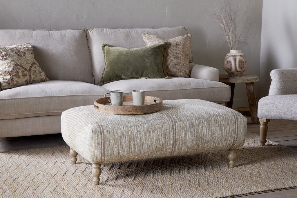 Pouf rembourré Aranya - Naturel