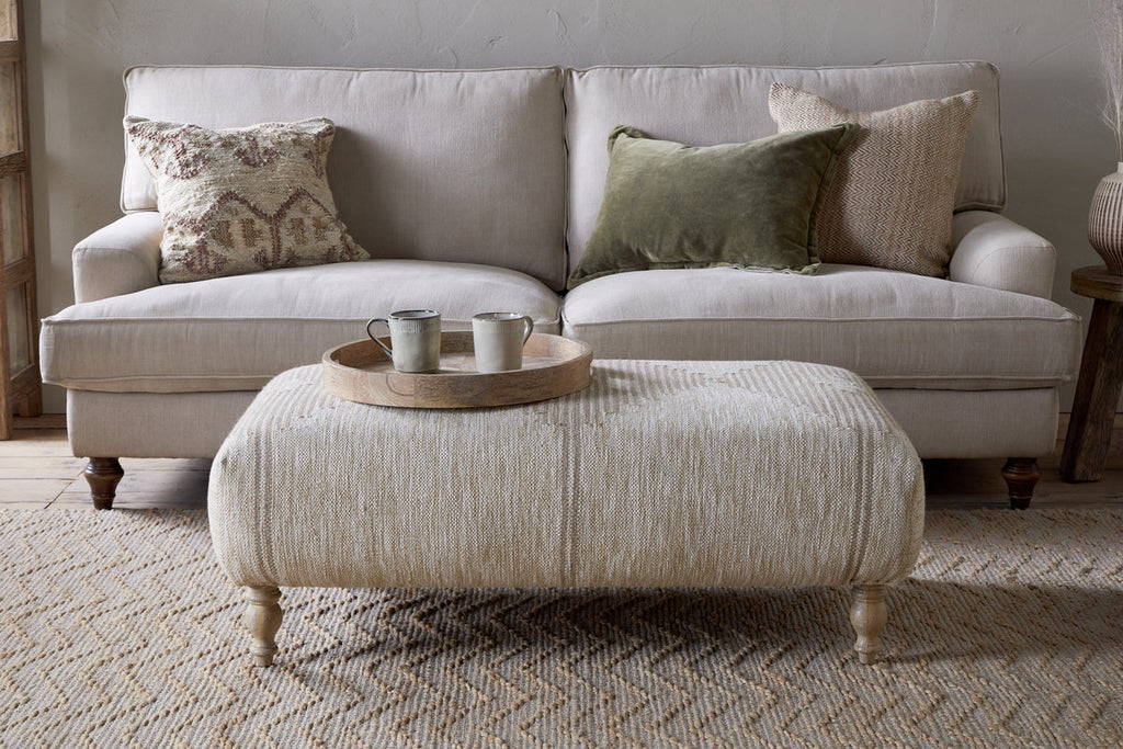 Pouf rembourré Aranya - Naturel