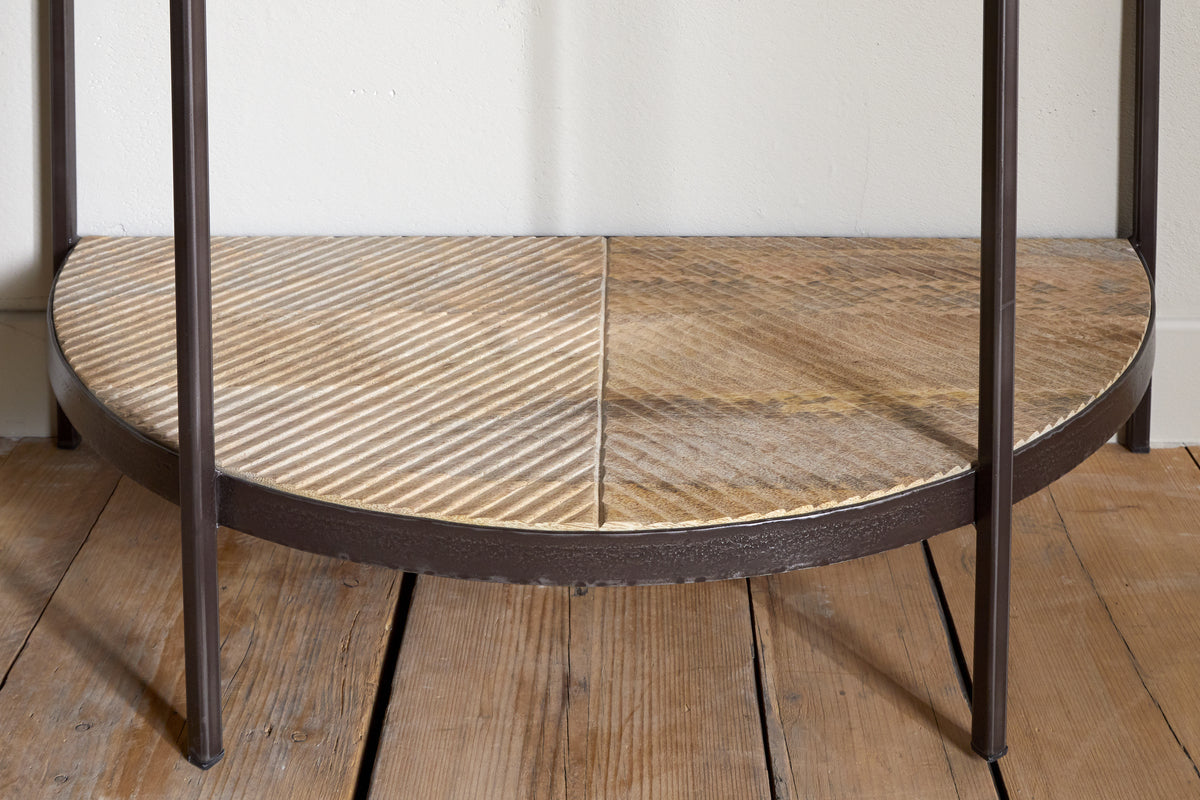 Console demi-lune en bois de manguier Aasha - Naturel