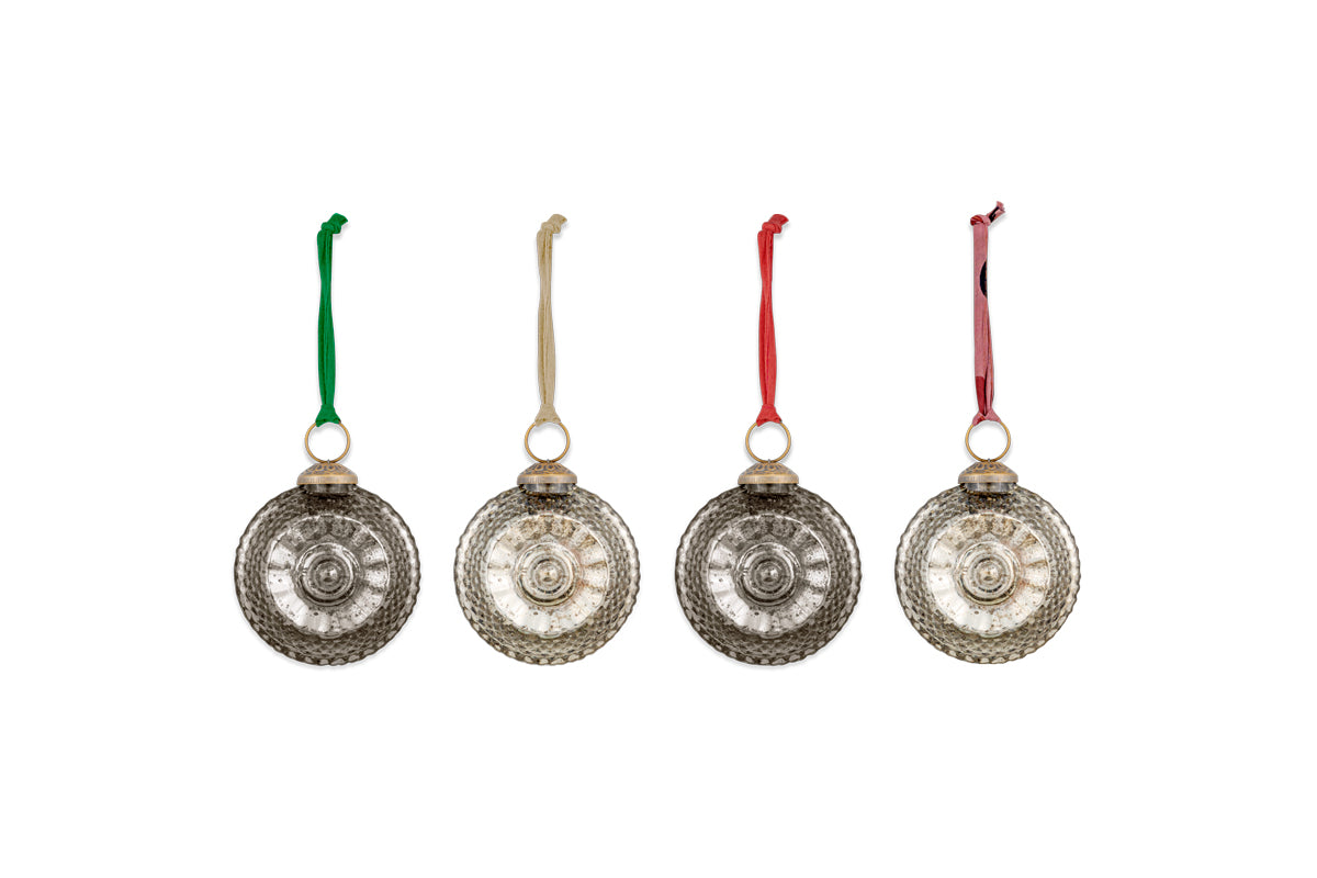 Boules Abitha - Or antique et gris - (Lot de 4)