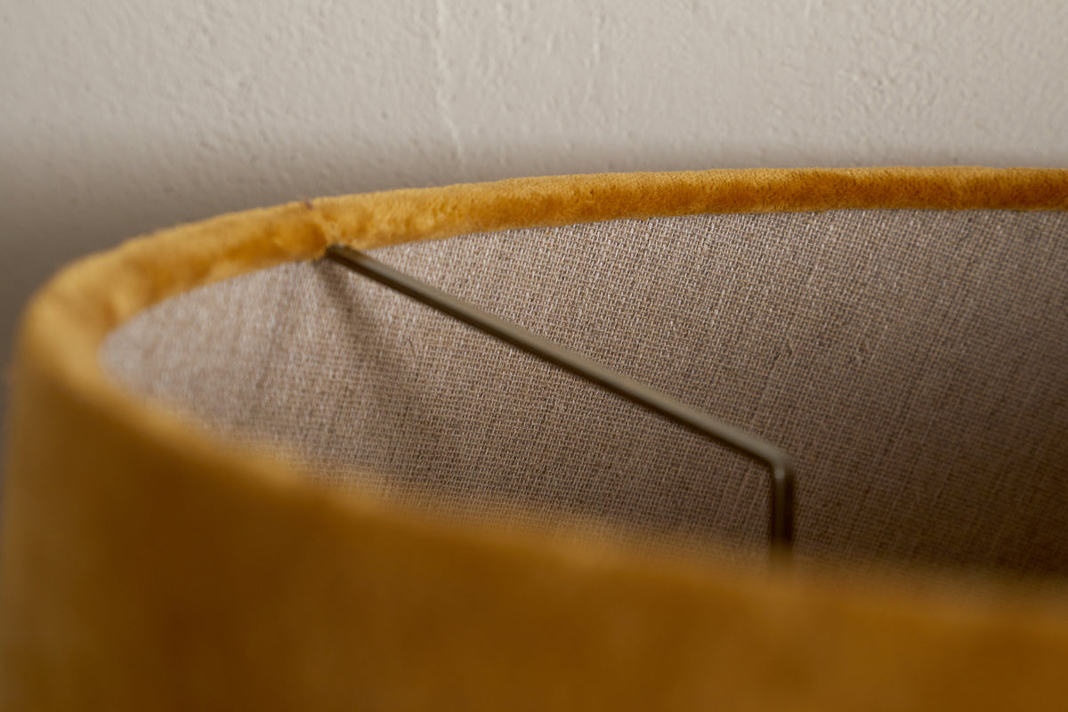 Abat-jour Batakha en Velours et Lin - Ocre Foncé