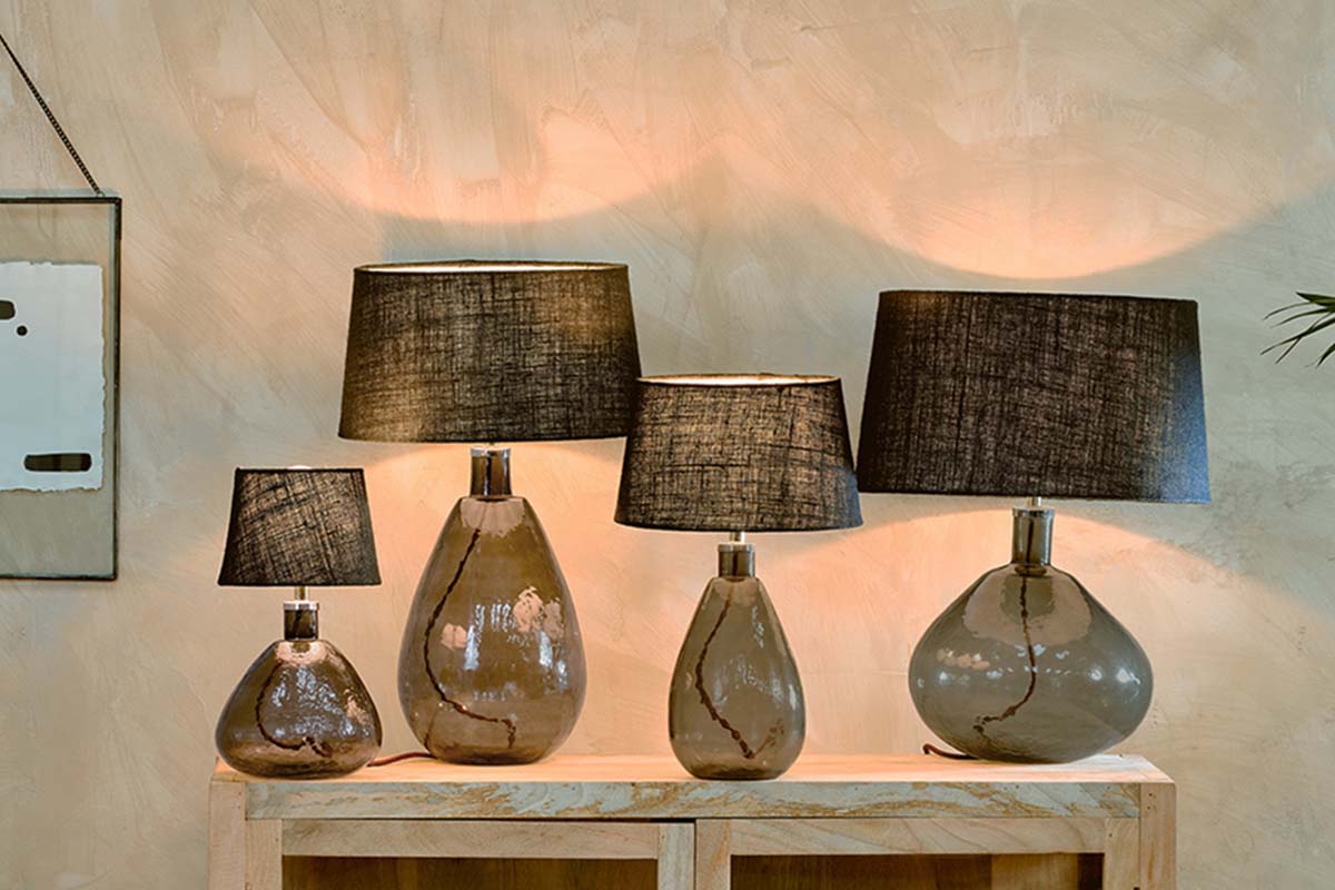Lampe Baba en verre recyclé - Vert - Petite et large