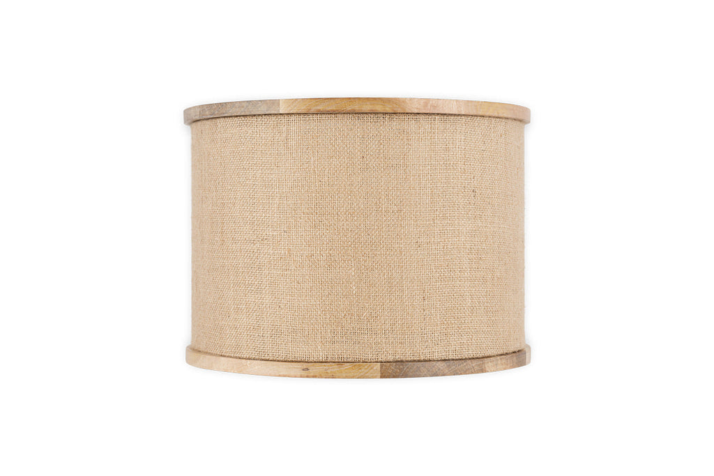 Abat-jour en bois de manguier et jute Darat - Naturel
