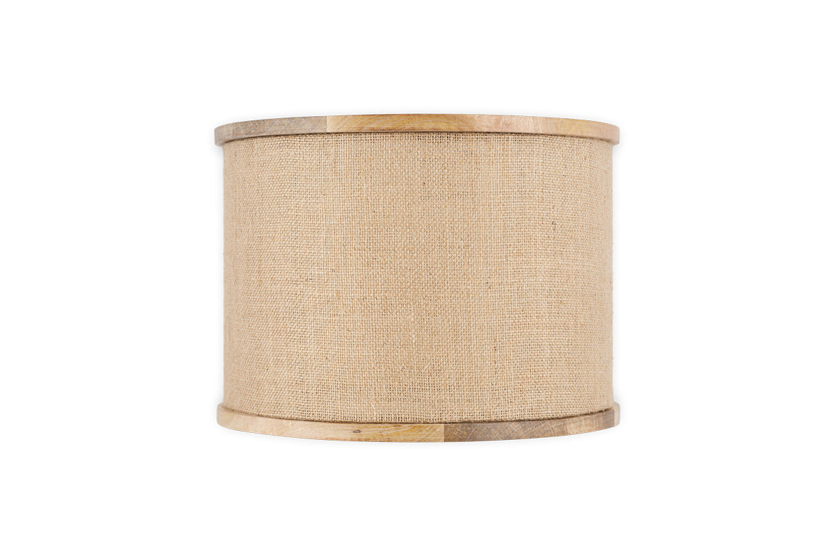 Abat-jour en bois de manguier et jute Darat - Naturel
