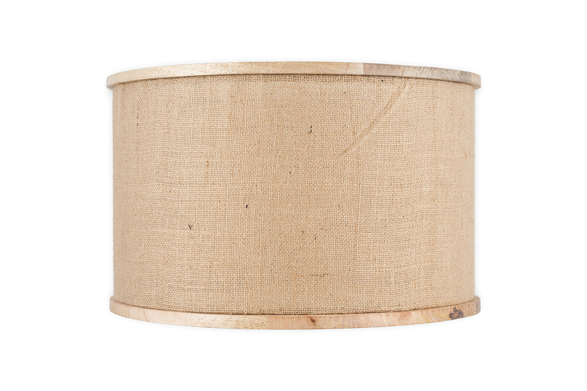 Abat-jour en bois de manguier et jute Darat - Naturel