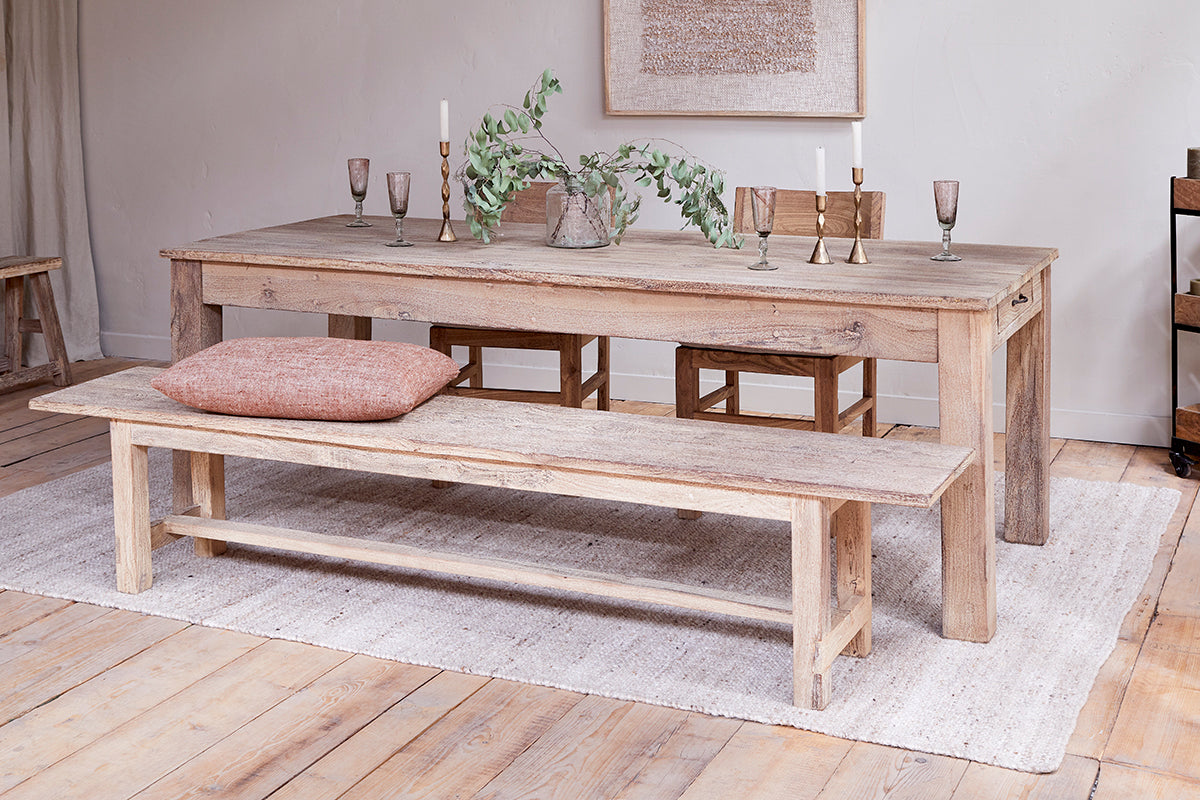 Banc Fioni en bois recyclé - Naturel