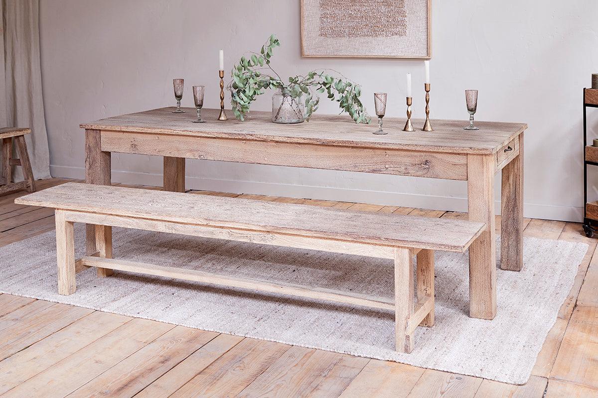 Banc Fioni en bois recyclé - Naturel