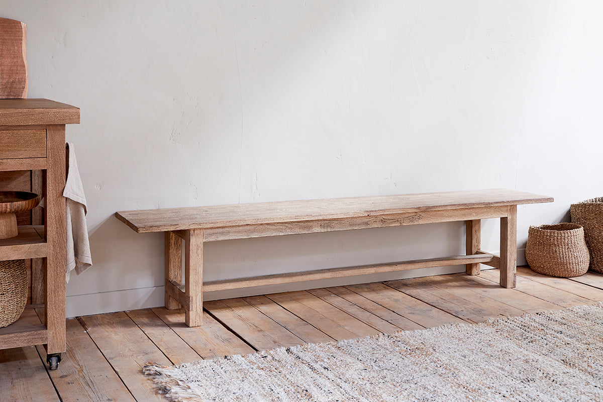 Banc Fioni en bois recyclé - Naturel