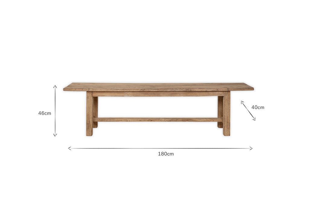 Banc Fioni en bois recyclé - Naturel