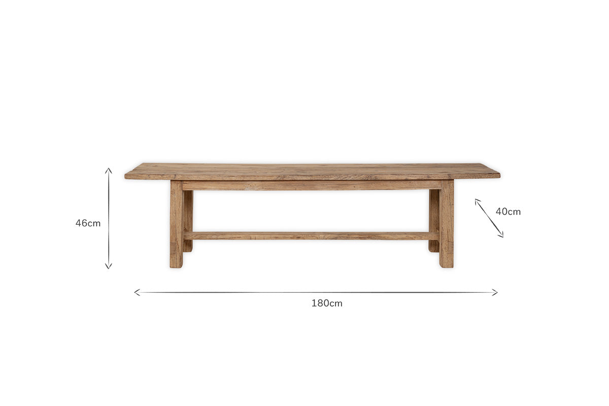 Banc Fioni en bois recyclé - Naturel
