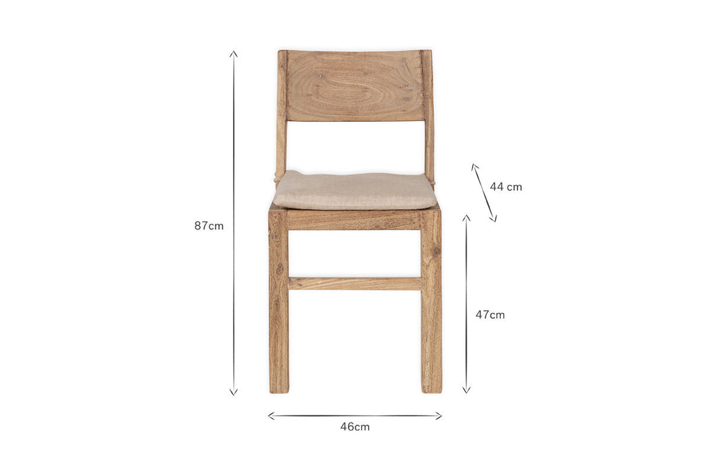 Chaise de salle à manger Fioni en bois recyclé - Naturel