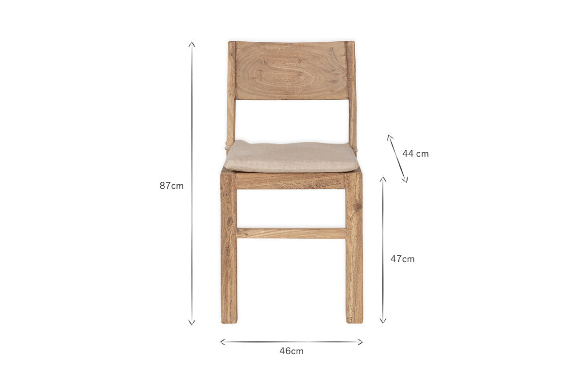 Chaise de salle à manger Fioni en bois recyclé - Naturel