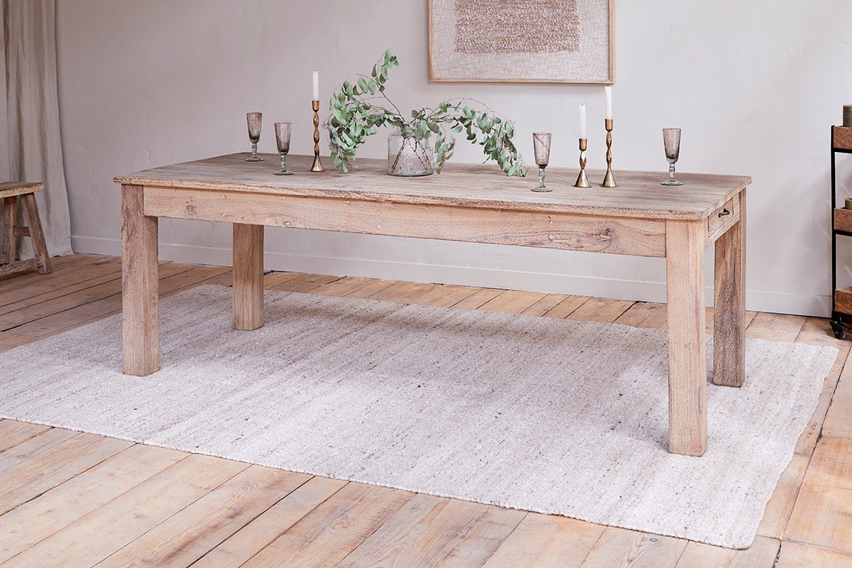 Table à manger Fioni en bois recyclé - Naturel