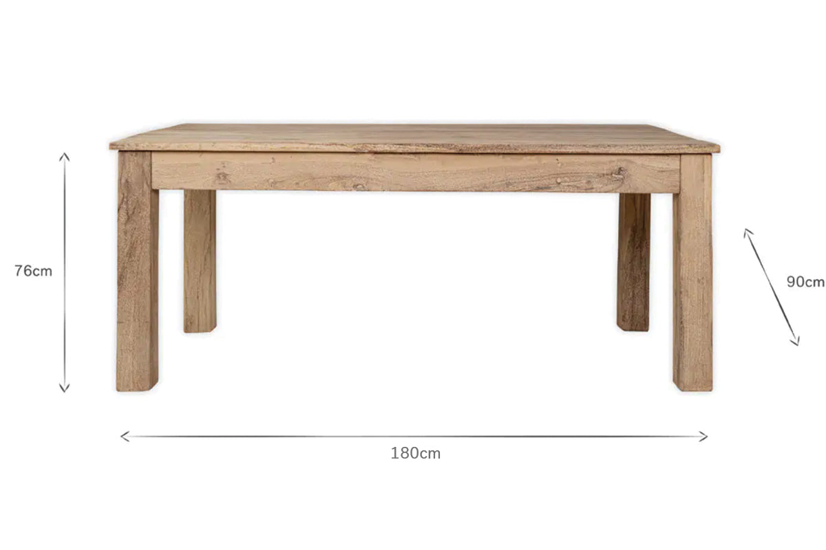 Table à manger Fioni en bois recyclé - Naturel