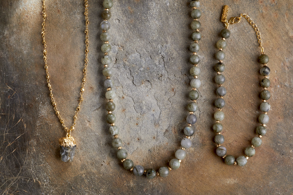 Collier Hadari en labradorite - Or