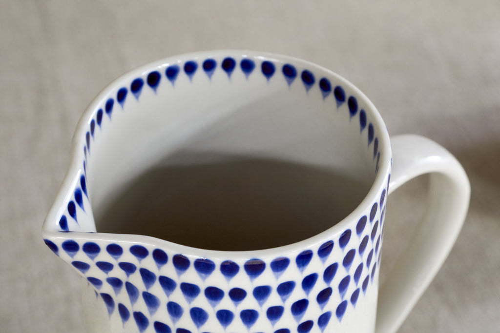 Pichet goutte indigo - Crème et indigo - Petit