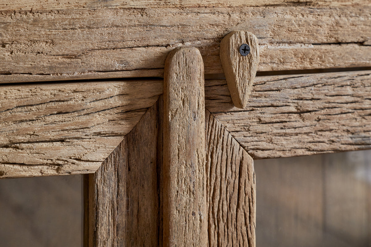 Buffet Ibo en bois recyclé et verre - Naturel