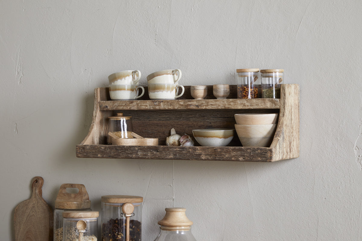 Étagère de rangement en bois recyclé Ibo - Naturel