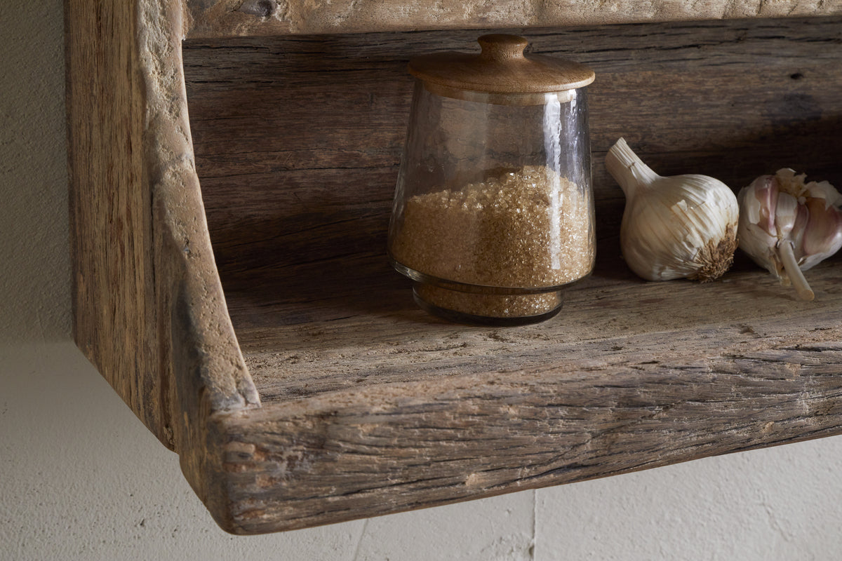 Étagère de rangement en bois recyclé Ibo - Naturel