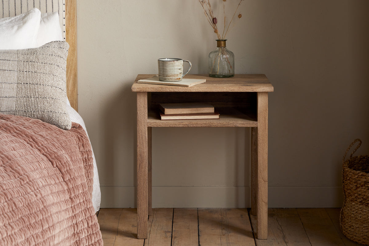 Table de chevet Iya en bois recyclé - Naturel