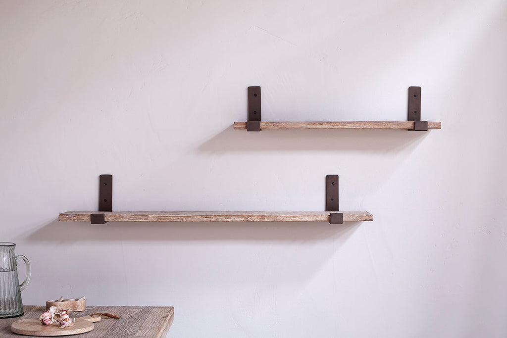 Étagère Ibo en bois recyclé et fer - Naturel